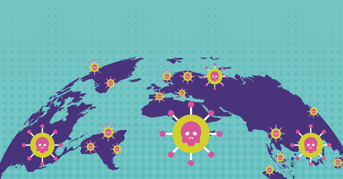 Global Cybersecurity attacks graphic