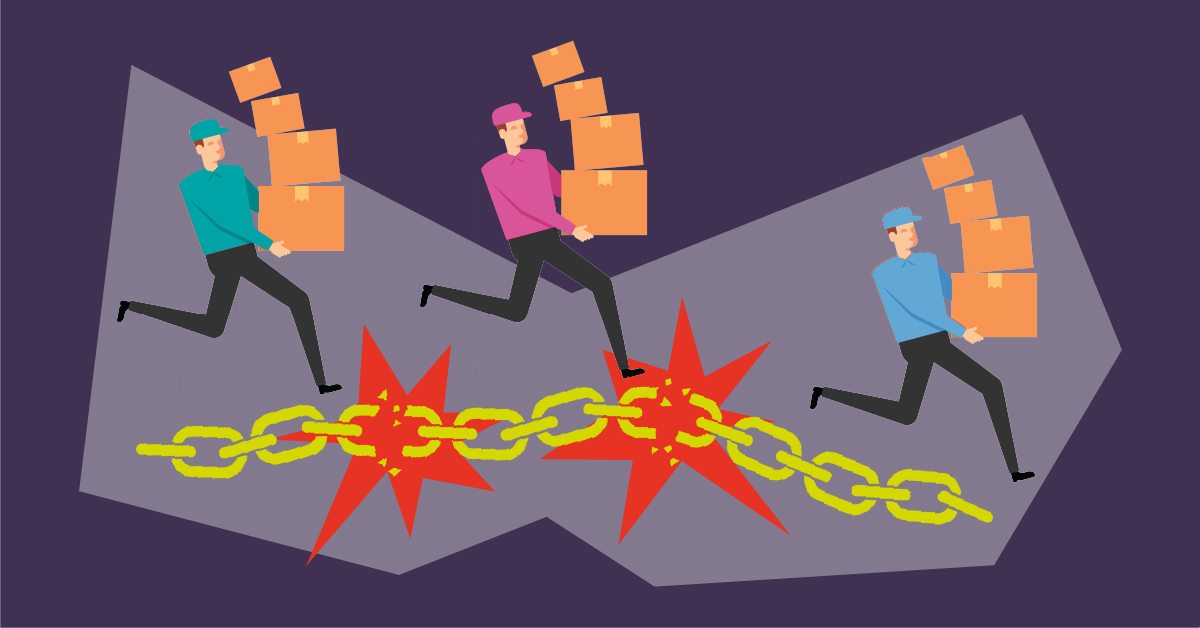 Malicious actors in supply chain software graphic