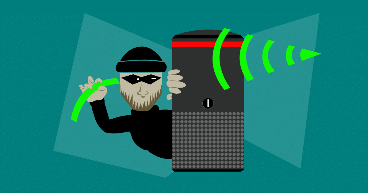 Voice assistants cybersecurity graphic