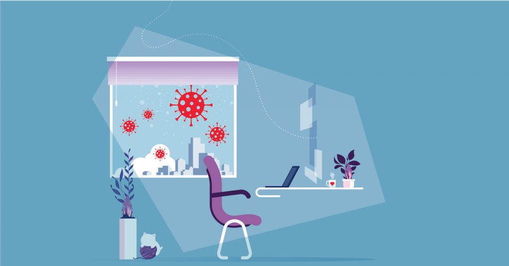 Remote work and digital transformation graphic