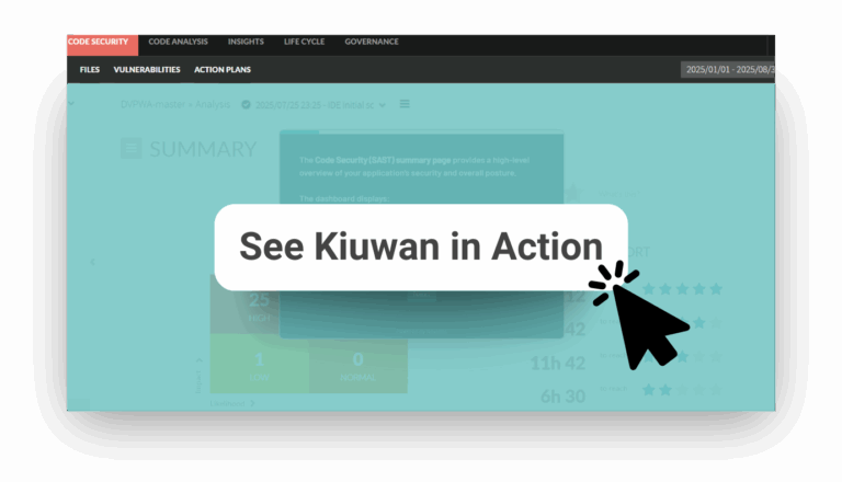Kiuwan code security interactive tour